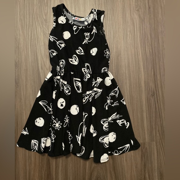 Dot Dot Smile Black and White Doodles Toddler Girls Dress size 2T - Picture 3 of 4